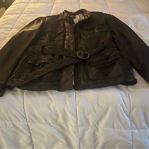 Leather jacket from gap black with zipper pockets size xx